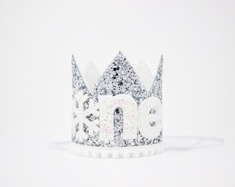 Winter Onederland 1st Birthday Crown | Winter Wonderland | Silver Glitter Crown + Choose Color + Snowflake ONE