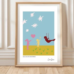 Jesus loves the little children | Bible Poster | Christian Poster