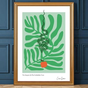The Serpent, Adam and Eve, Temptation | Bible Poster | Christian Poster