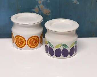 Pot à Confiture Arabia Finland Vintage - Motif Prunes, Décoration Cuisine Rétro | Occasion Bon état