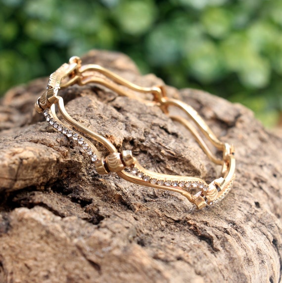 Prachtig massief Bangle  - Armband voor meisje of kleine vrouw - Strass * GRATIS VERZENDING *