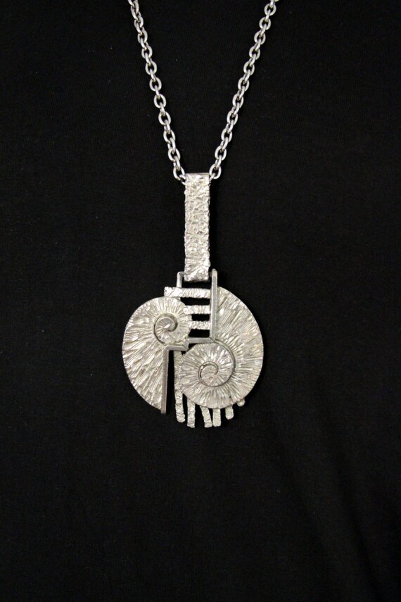 Large Brutalist Pendant - Necklace - Abstract