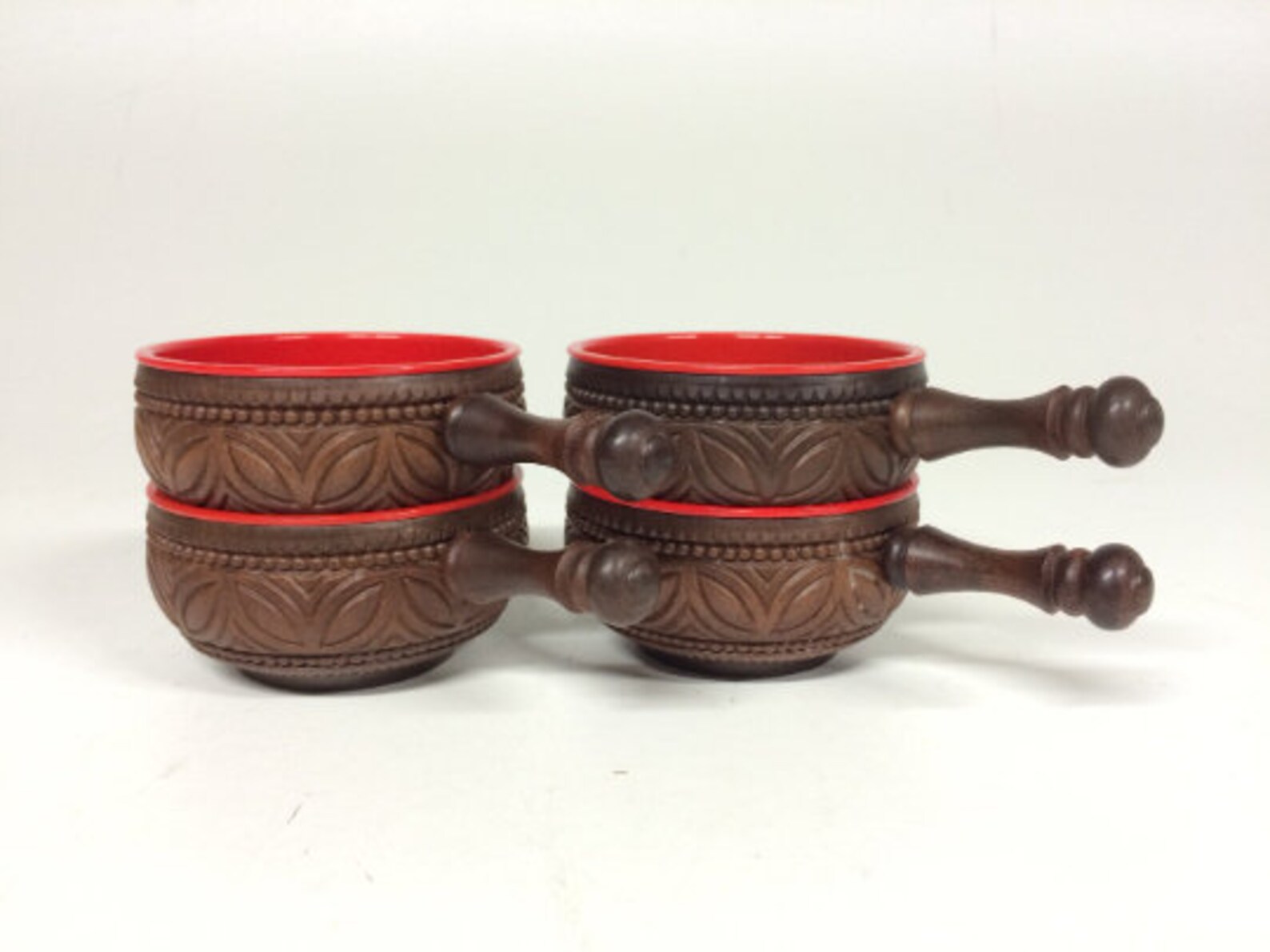 4 Retro Emsa Snack Bowls With Handle Vintage Serve 70s Etsy