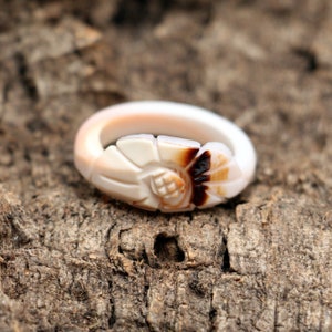 Vintage Ring of Sliced Celluloid - Lucite - Boho - Ibiza