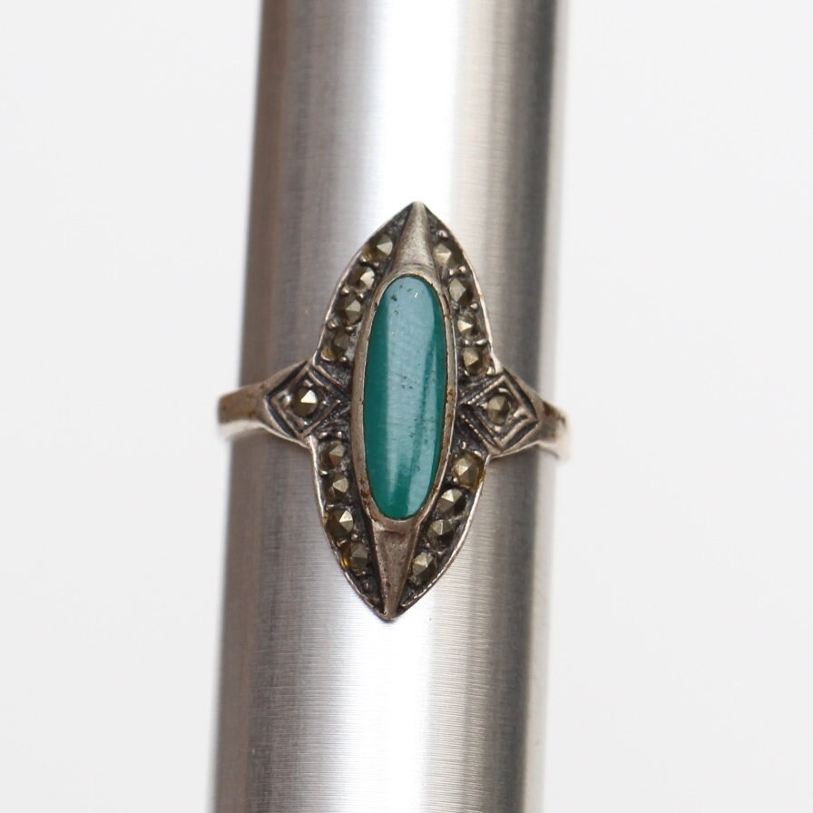 Vintage Native American Sterling Silver Hematite Ring - Etsy