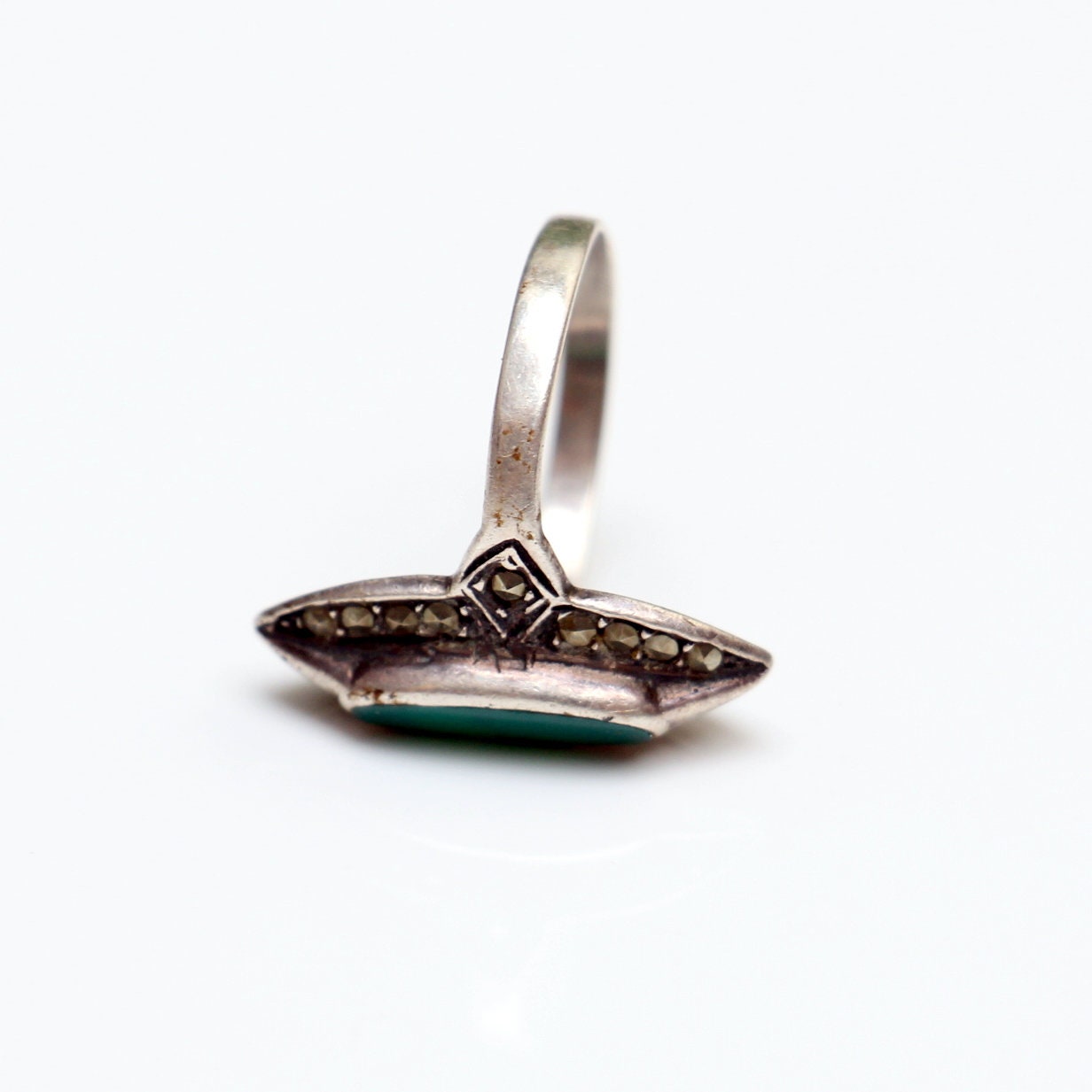 Art Deco Silver Sterling (925) Ring-victorian-boho-marcasite