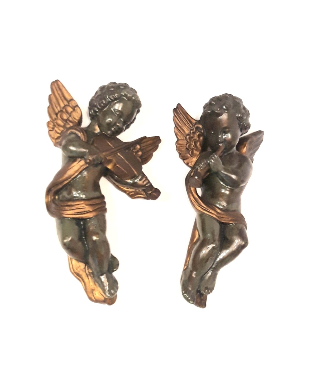 Angel With Flute and Angel With Violin Decoration Christmas - Etsy