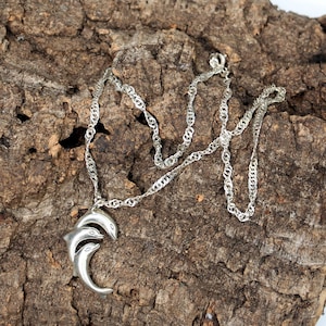 Silver Sterling (925) Necklace with Sterling Silver (925) Dolphin Pendant