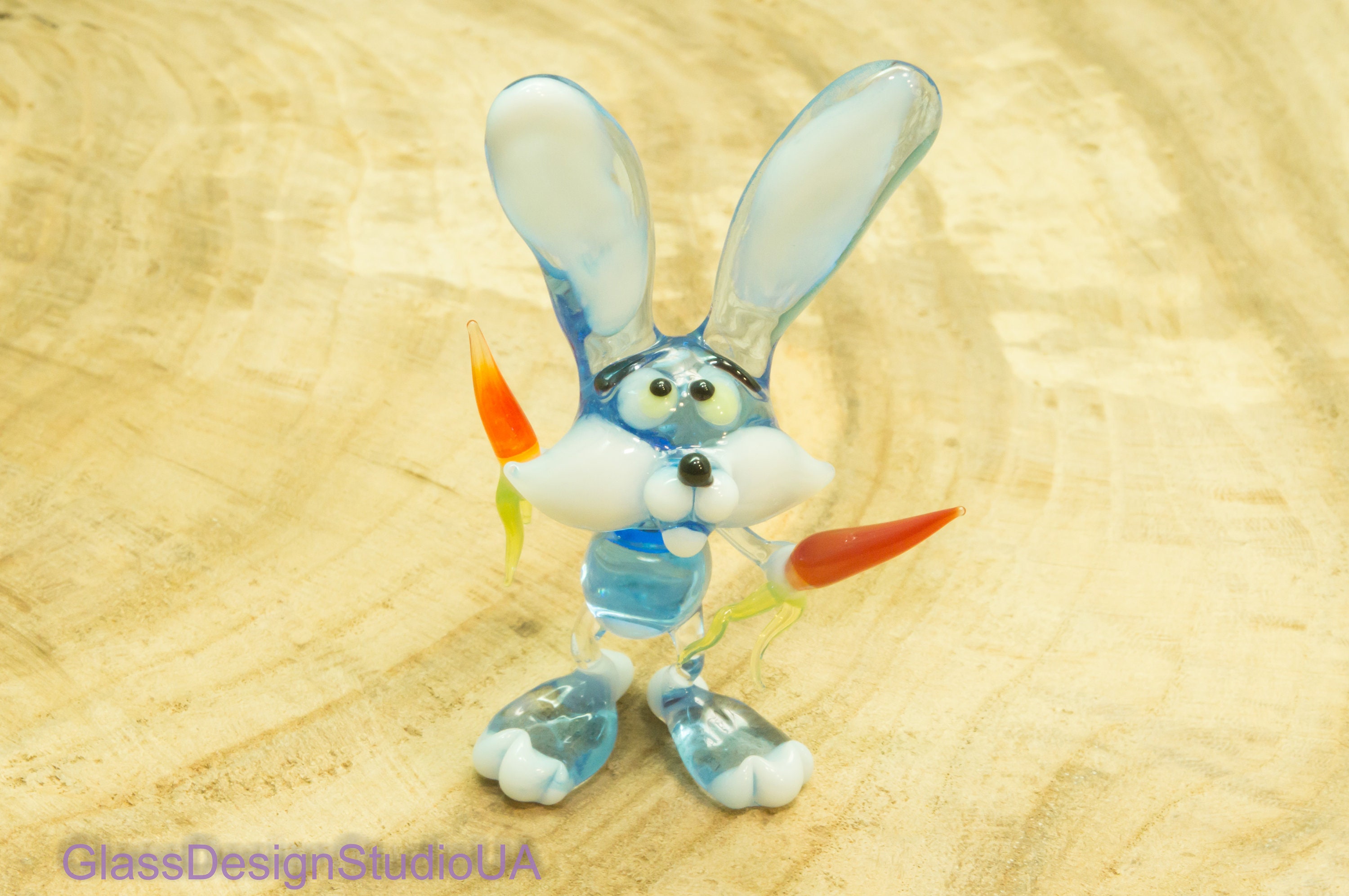 Rabbit Glass figurine Hand Blown hare glass animals Etsy