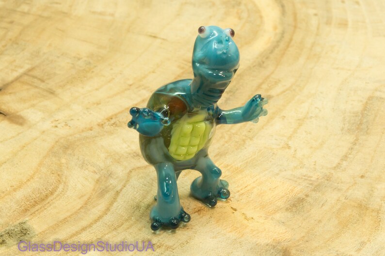 Glass Turtle Figurine Figurines Blown Animals Image 0