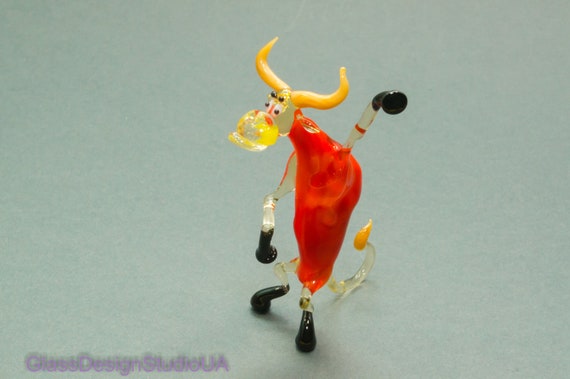 Studio one Handmade Animal Figurine Art Glass Blown Ant on Leaf Figurine Collection Best Gift