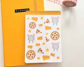 Cheese Sticker Sheet - Cute Sticker Sheet - Planner Supplies - Penpal Supplies