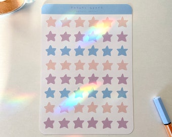 Pastel Star Sticker Sheet - Penpal Supplies - Aesthetic - Cute Stickers