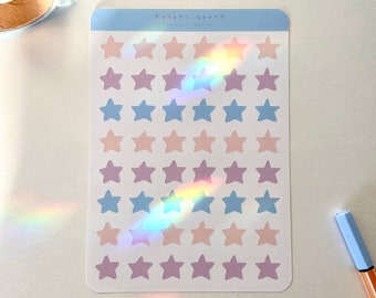 Stickervel pastelkleurige sterren – Leuke esthetische plannerstickers