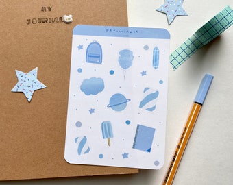 Periwinkle Sticker Sheet -Journaling - Bullet Journal - Penpal Supplies