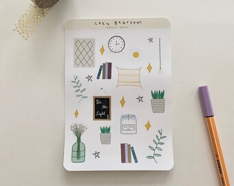 Gezellige Slaapkamer Sticker Sheet - Planner Stickers - Bullet Journalling