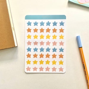Folha de adesivos Sunshine Star - Adesivos estéticos - Suprimentos para amigos por correspondência - Artigos de papelaria