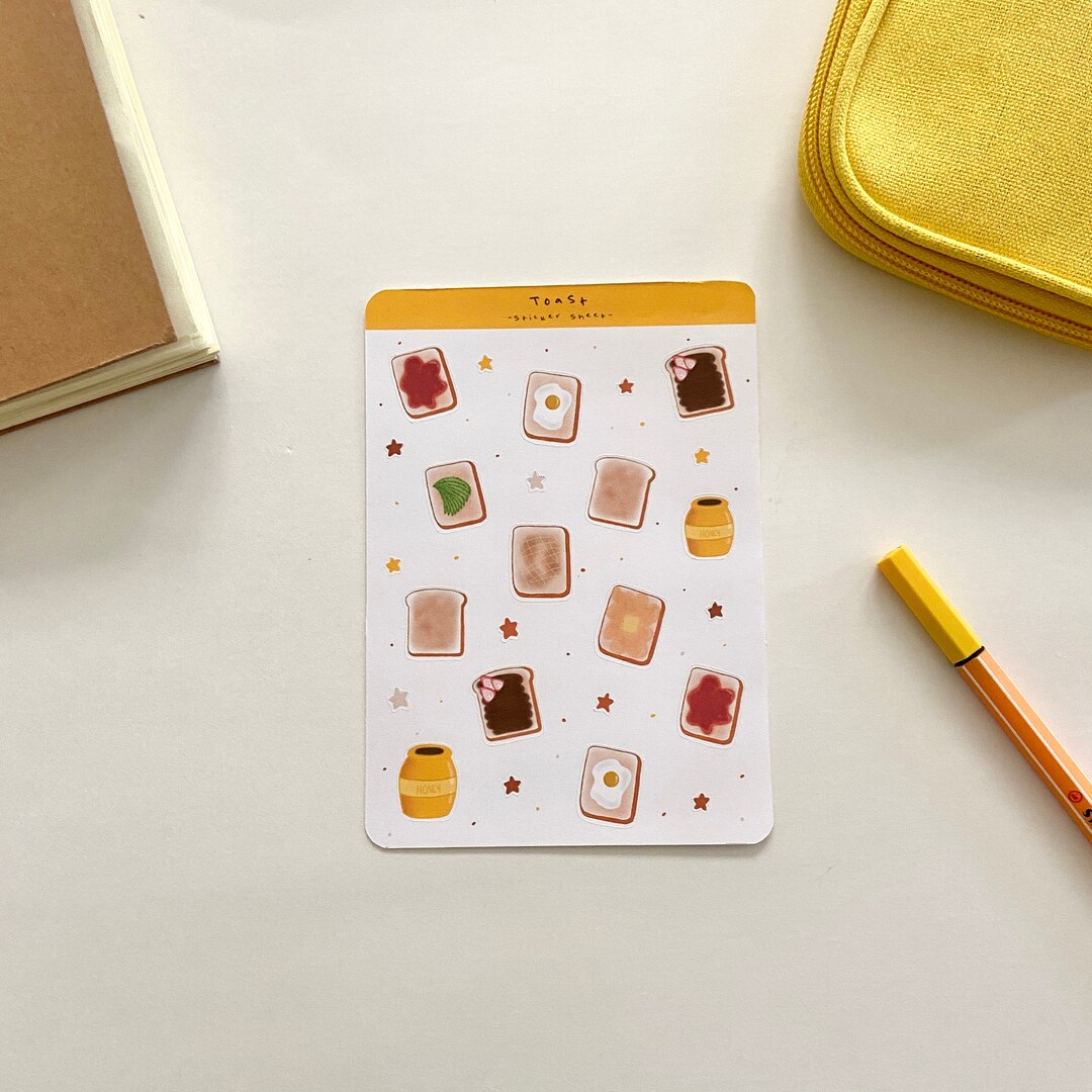 Toast Sticker Sheet Planner Stickers Bullet Journalling - Etsy