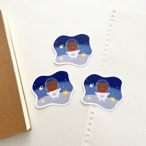 Bear Astronaut Vinyl Sticker - Water Bottle Stickers - Cute Waterproof Stickers