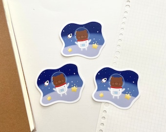 Bear Astronaut Vinyl Sticker - Waterfles Stickers - Leuke waterdichte stickers