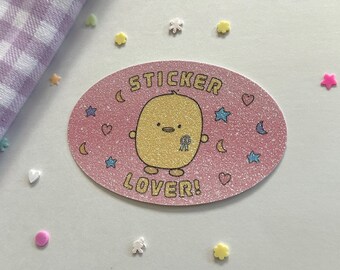 Sticker Lover! Glitter Vinyl Sticker – Water Bottle, Laptop Decor