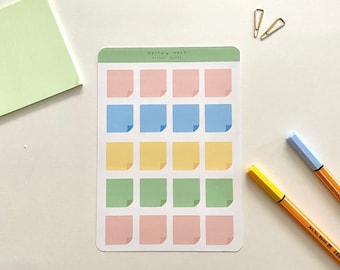 Sticky Note Sticker Sheet - Esthetisch - Schattig briefpapier - Penpal Supplies - Journalling