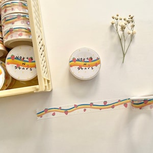 Strawberry Stripe Washi Tape - Aesthetic Tape - Cute Stationery - Cute Washi Tape