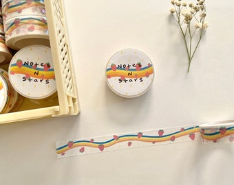 Strawberry Stripe Washi Tape - Esthetische tape - Schattig briefpapier - Schattig Washi Tape