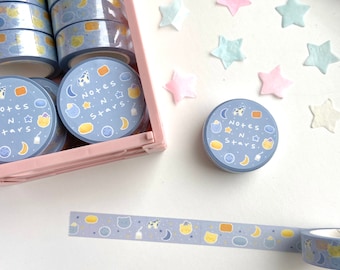 Sleepy Bear Washi Tape - Cute Stationery - Aesthetic Tape - Cute Washi Tape