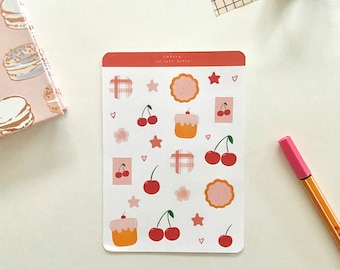 Cherry Sticker Sheet - Leuke stickers - Esthetisch - Journal Stickers