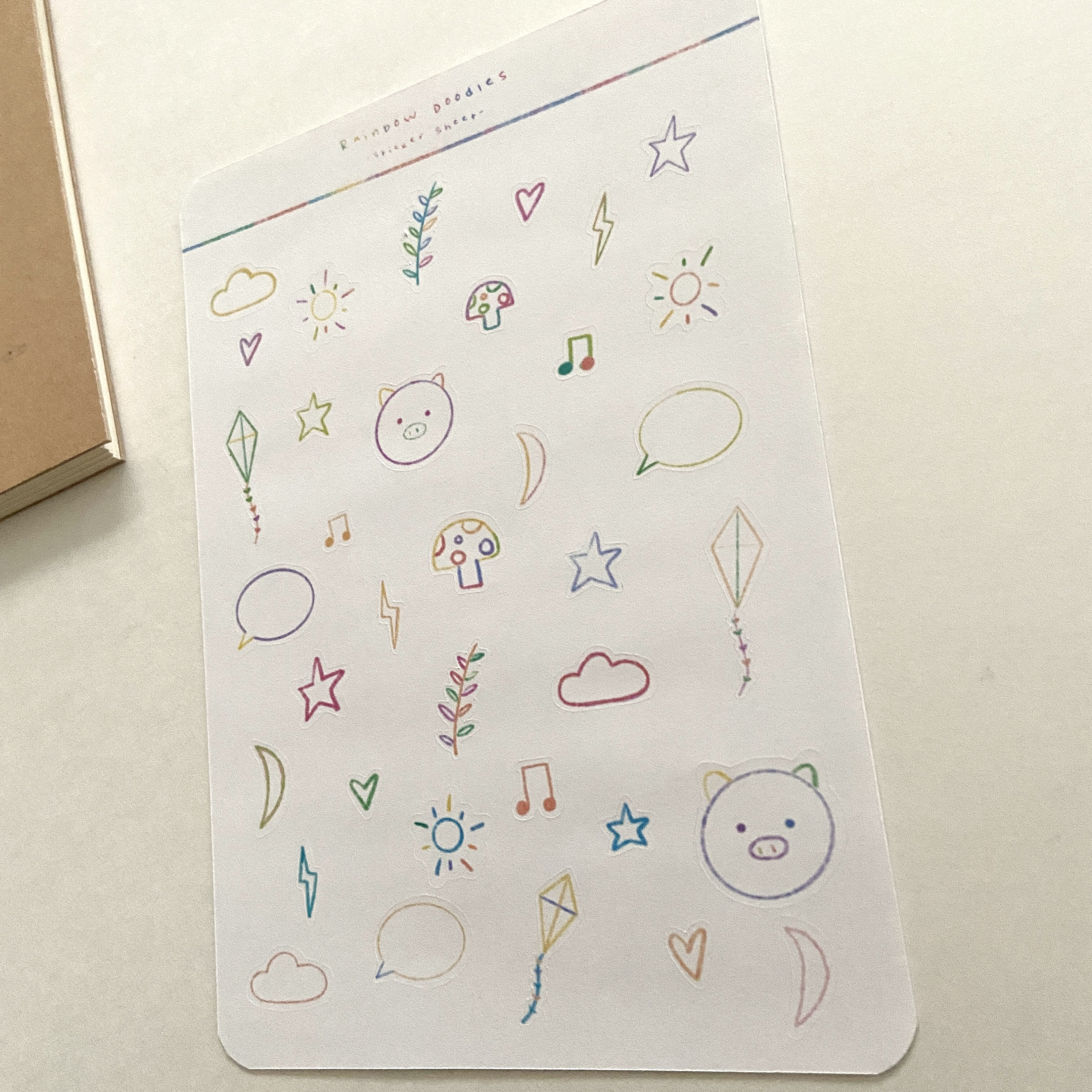 Rainbow Doodle Sticker Sheet - Cute Stickers - Planner Stickers - Etsy