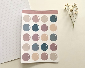 Retro Kaleidoscoop Palet Cirkel Sticker Sheet - Journal Stickers - Esthetisch - Bullet Journal
