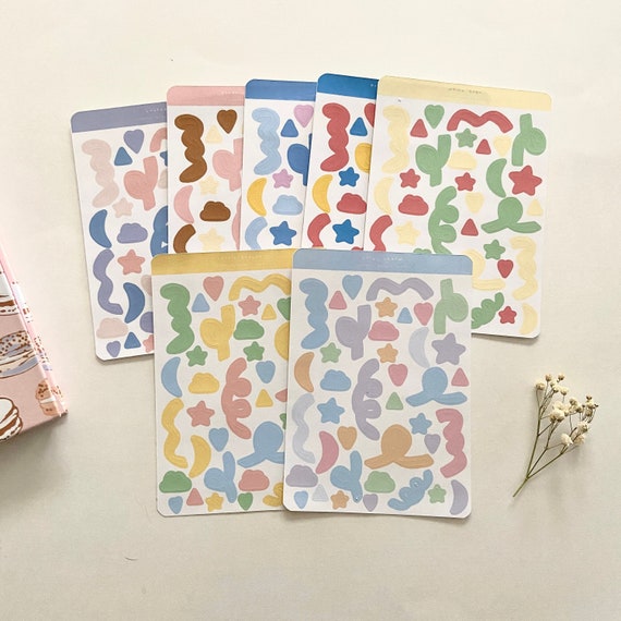 Confetti Sticker Sheets Deco Stickers Aesthetic Stickers 