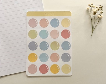 Gumball Palette Cirkel Sticker Sheet - Journal Stickers - Esthetisch - Bullet Journal