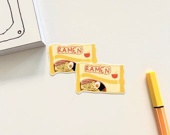 Ramen Vinyl Sticker - Aziatische Snacks Sticker - Leuke Sticker - Waterfles Stickers
