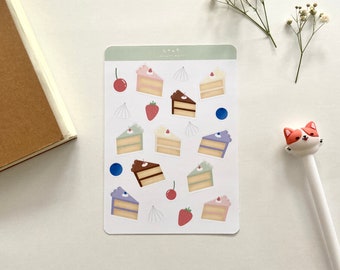 Cake Sticker Sheet - Esthetische Stickers - Schattige Stickers - Journal Stickers