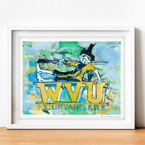 West Virginia University Vintage Mountaineer Painting Print