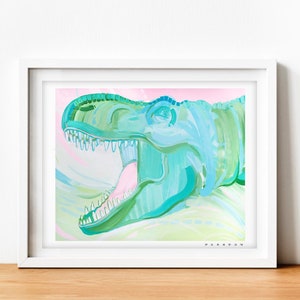 T-REX Jurassic Park Dinosaur Painting Print