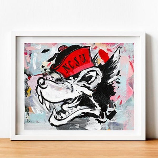 North Carolina State Wolf Pack "Vintage Tuffy" | Archival-Quality NC State Wall Art Print