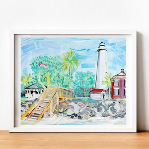 St. Simons Island Lighthouse Park Painting Print