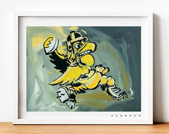 Iowa Hawkeyes "Vintage Herky the Hawk" | Archival-Grade Art Print by Brandon Thomas