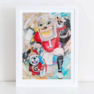 Georgia Bulldogs "Hairy Dawg & Uga" | Officially-Licensed Archival Painting Print