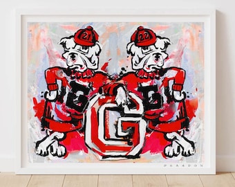 Georgia Bulldogs "Back to Back Dawgs" National Champions by Brandon Thomas | Officially-Licensed Archival-Quality Giclee Fine Art Print