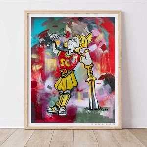 USC Trojans "Vintage Rose Bowl Traveler Trojan" | Archival-Quality Art Print