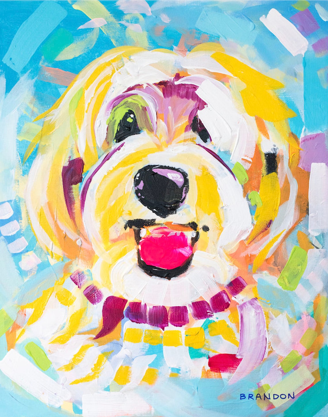 Golden Doodle Dood Painting Print D006 Etsy