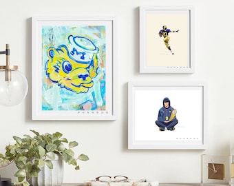 Michigan Wolverines National Championship Print Collection by Brandon Thomas | 3-Piece Archival_Quality Art Print Set