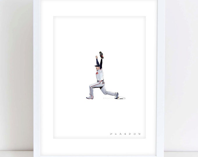Atlanta Braves World Series Freddie Freeman Celebration Original Illustration Print
