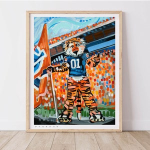 Auburn Tigers &quot;Aubie with the Flag&quot; | Archival-Quality Art Print by Brandon Thomas