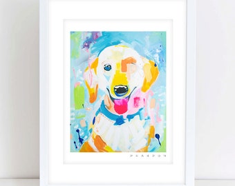 Splashy Lab Painting Print