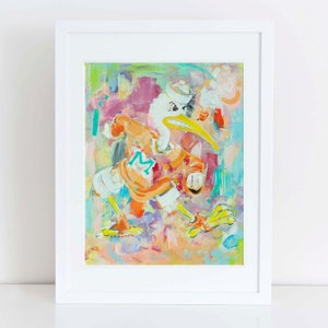 Miami Hurricanes &quot;Vintage Sebastian the Fighting Ibis&quot;  | Archival-Quality Giclee Print